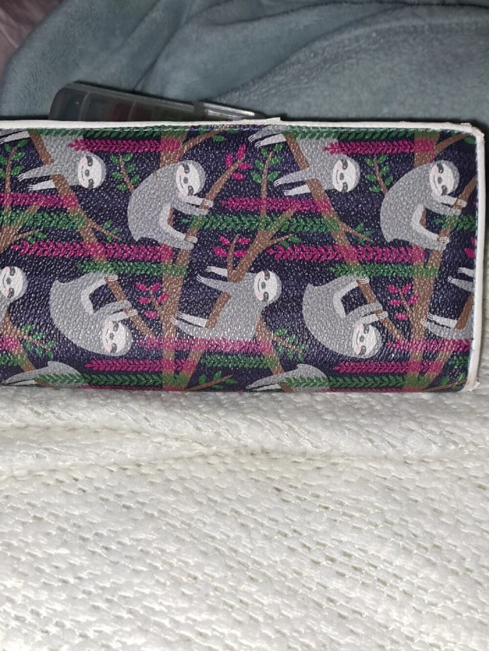 Kids Sloth Wallet - Navy with Gray Sloths
